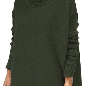 Long Batwing Sleeve Spilt Hem Tunic Pullover Sweater Knit Tops